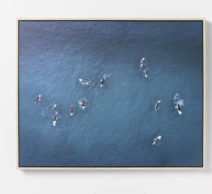 lot 279 image: 24x30 Ocean Surf Framed Canvas - Threshold designed with Studio McGee