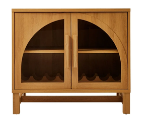 lot 60 image: Better Homes & Gardens Juliet Arch Door Kitchen Cabinet, Light Honey Finish