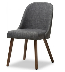lot 72 image: 2PCS Baxton Studio Cody Mid-Century Modern Fabric Upholstered Walnut Finished WoodChair Set