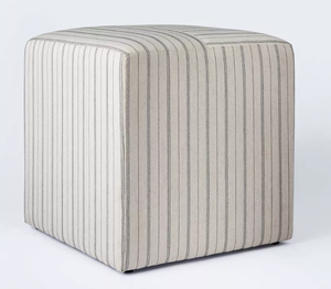 lot 78 image: Lynwood Square Upholstered Cube Ottoman - Threshold Designed with Studio McGee
