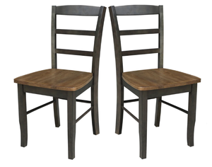 lot 83 image: 2PCS Solid Wood Madrid Ladderback Chairs