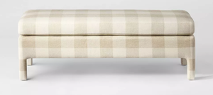 lot 93 image: Bellfield Fully Upholstered Bench Checkered - Threshold designed with Studio McGee