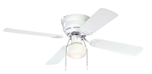 lot 160 image: Mainstays 42 White Flushmount Hugger Ceiling Fan