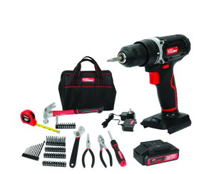 lot 164 image: 70PCS Hyper Tough 20V Max 1.5AH Project Kit with Cordless Drill