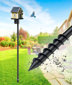 lot 165 image: IHOMEPARK Outdoor Bird House Pole for Bluebird Hummingbird, 60 Adjustable Metal Bird Feeder Pole