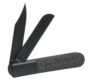 lot 168 image: Swiss Tech Barlow Double Bladed Pocket Knife, Trapper, AUS-8, Carbon Fiber Handle