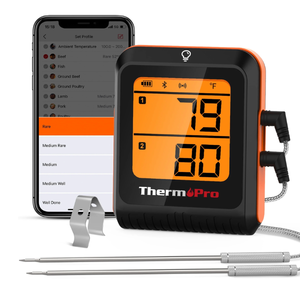 lot 241 image: ThermoPro TP920W 650FT Wireless Bluetooth Meat Thermometer with Dual Probes for Oven Grilling BBQ