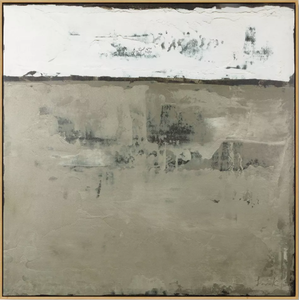 lot 266 image: Color Block Abstract Canvas Framed Art Neutrals - Threshold