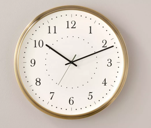 lot 283 image: 20 Brass Analog Circular Wall Clock - Hearth & Hand with Magnolia