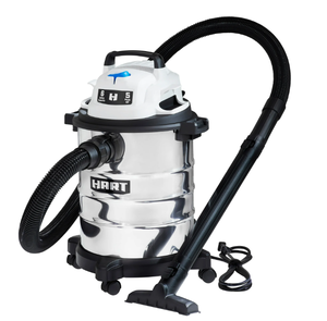 lot 389 image: HART 6 Gallon 5 Peak HP Stainless Steel WetDry Vacuum