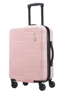 lot 464 image: American Tourister 20 Inch NXT Checkered Hardside Carry On Spinner Suitcase