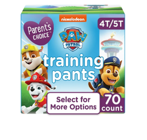lot 323 image: LOT OF 4 Parents Choice Paw Patrol Training Pants for Boys, 4T5T, 70 Count