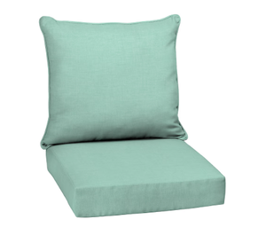 lot 327 image: ARDEN 24.0-in x 24.0-in 2 -Piece Aqua Leala Deep seat patio chair cushion