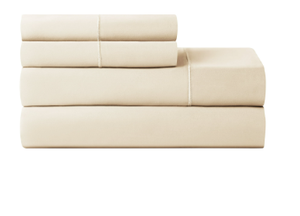 lot 352 image: Hotel Style 4-Piece 600 Thread Count Tan Egyptian Cotton Adult Bed Sheet Set, King - Deep Pocket