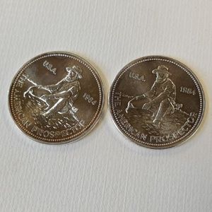 lot 10 image: 2 ONE OUNCE .999 SILVER BULLION  AMERICAN PROSPECTOR 1884 - TAX EXEMPT