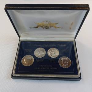 lot 76 image: THE AMERICAN HALF DOLLAR COLLECTION  1935 WALKING LIBERTY  SILVER 1898 BARBER HALF DOLLAR  1963 SILVER FRANKLIN DOLLAR  1966 KENNEDY HALF DOLLAR