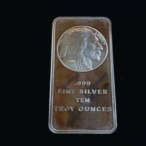 lot 77 image: TAX EXEMPT  .999% 10 OZ BULLION BUFFALO   MADE IN USA
