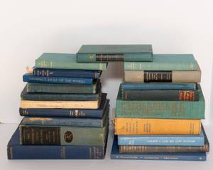 lot 27 image: Collection of 20 Blue Tone Vintage Books  Decorative & Collectible