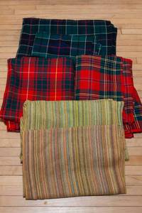 lot 23 image: Variety of Wool Fabric  Plaids, Stripes & More  Approx. 11 Yards Total