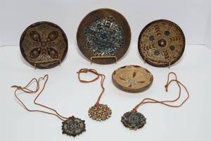 lot 42 image: Set of 7 Pieces of Handmade Pottery  Unique & Artisan-Crafted