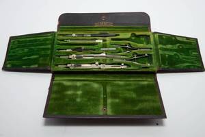 lot 45 image: Dietzgen Vintage Drafting Tool Set with Case  Some Pieces Missing