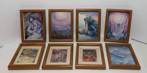 lot 80 image: Set of 8 Pieces of Artwork  Includes Two by Pat Wiles  5.5 x 7.5 Each