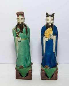 lot 121 image: Pair of Vintage Chinese Ceramic Elder Figures (#3)