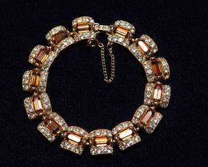 lot 81 image: Bogoff Vintage Rhinestone Bracelet  Sparkling Statement Jewelry