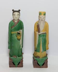 lot 138 image: Set of Two Vintage Chinese Ceramic Elder Figures (#4)