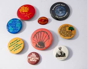 lot 151 image: Feminist  Mother Earth Pin Collection  Set of 9