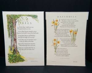 lot 213 image: Set of 2 Nature Poem Prints  Joyce Kilmer & William Wordsworth
