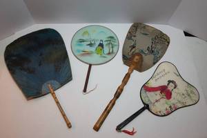 lot 274 image: AntiqueVintage Asian Fans