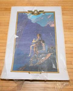 lot 307 image: Vintage 1976 Art Print Contentment by Maxfield Parrish  25 x 36