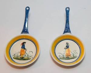 lot 318 image: Signed Henriot Quimper Small Handled Bowls  Set of 2, #108