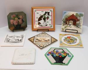 lot 350 image: Set of 8 Trivets  Some Decorative
