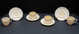 lot 349 image: Vintage Irish Belleek Limpet Shell Demitasse Cups and Saucers  Set of Four