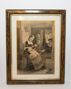 lot 358 image: Vintage Framed Artwork  19 x 24.5