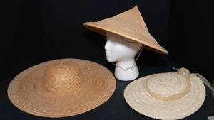 lot 366 image: Set of Three Straw Hats