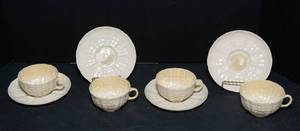 lot 372 image: Set of Four Vintage Belleek Cups and Saucers