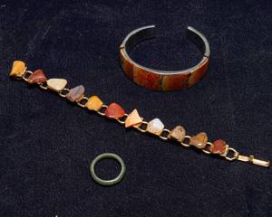 lot 302 image: Natural Stone Jewelry  Bangle, Bracelet & Ring