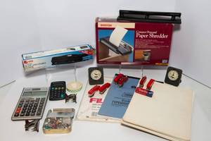 lot 394 image: Variety of Office Supplies - Including Paper Shredder