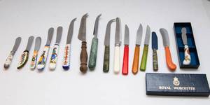 lot 409 image: Variety of Knives with Unique Handles  Colorful