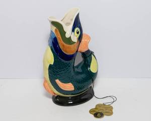 lot 425 image: Dartmouth Devon England Vintage Gurgling Fish Jug Vase