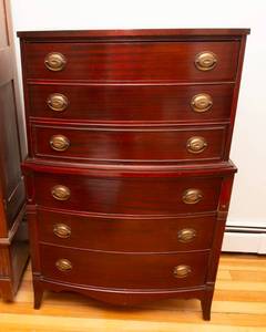 lot 24A image: Vintage Federal Style Highboy Chest of Drawers