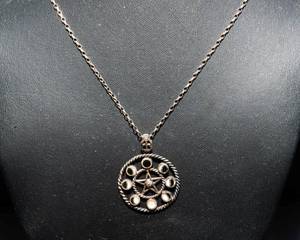 lot 464 image: Sterling Silver Moon Phases Necklace