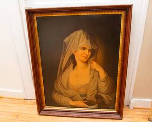 lot 10A image: Antique Chromolithograph The Virgin Vesta  28 x 34