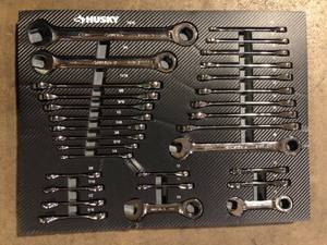 lot 22 image: Husky SAE and Metric Ratcheting Wrench Set in EVA Tray (30-Piece)  Customer Returns See Pictures