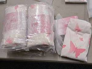 lot 28 image: Lot of (10) Houseware Homes Butterfly pattern Baby Crib Sheets