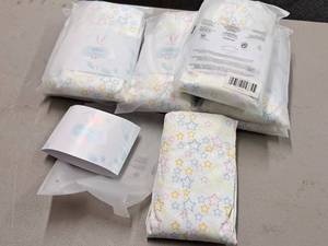 lot 54 image: Lot of (8) Houseware Homes Hollow Stars pattern Baby Crib Sheets