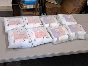 lot 80 image: Lot of (8) Houseware Homes Baby Milestone Blankets - Girls (x4) and Unisex (x4)